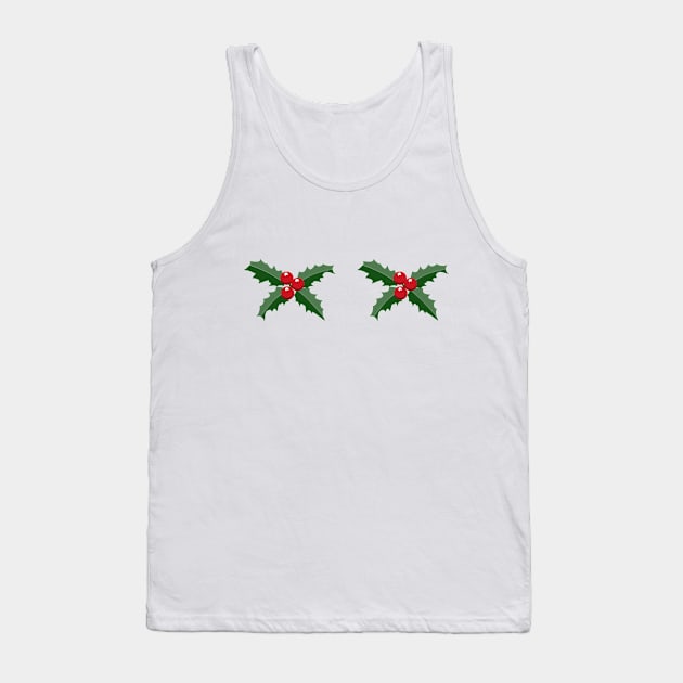 Funny Woman's Christmas Holly Tank Top by mailboxdisco